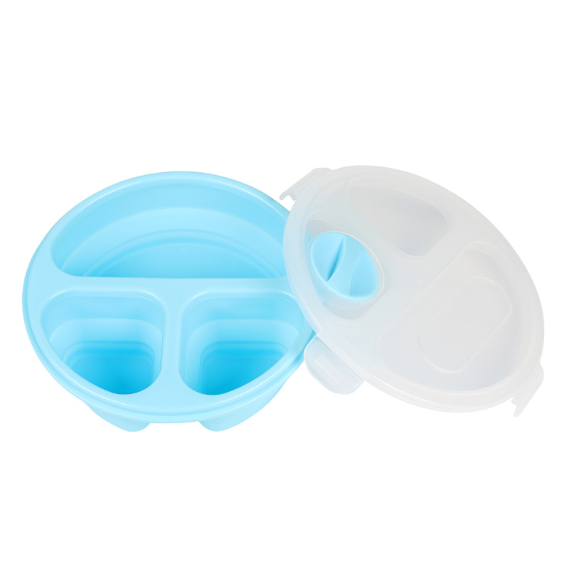 Fiambrera expandible y plegable Bento Box Contenedor de silicona para niños, envases de plástico para alimentos